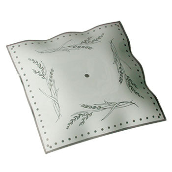 31288-14 - White Square Bedroom Glass with Wheat Pattern, 13.25"x13.25", Non-Dimmable, No Bulb Included