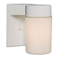 313218WH Outdoor Cast Aluminum Wall Fixture, White Finish with White Glass, 60W Bulb, 4-1/2"W x 6-5/8"H