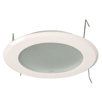 316WH Line Voltage Shower Trim - Matte White, Frosted Glass, 60W Bulb, 5" Size, Non-Dimmable, Recessed Lighting, Galaxy Lighting - Maple Electric Supply 