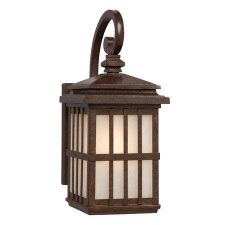 320440BZ 1-Light Outdoor Wall Mount Lantern - Bronze, Frosted Seeded Glass, 100W Med. Base, 6-1/4"W x 14-1/2"H