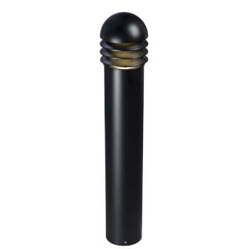 322923BK-27K 5" Bollard Med. Base Dome Top LED Light, 12W 2700K, Black Finish, Clear PC Lens, Non-Dimmable