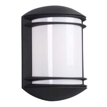 322950BK Outdoor Wall Light - Black Finish, Polycarbonate Lens, 60W, 7.25"W x 10.25"H, Non-Dimmable