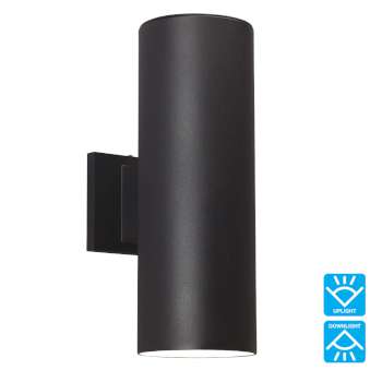 323042BK Outdoor Wall Light, Black Finish, 2 x 75W Bulbs, 5"W x 14-1/4"H, Non-Dimmable