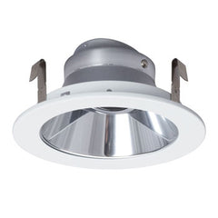 402CH 4" Low/Line Voltage Reflector, Chrome Finish, Matte White Ring, 50W MR16/GU10 Bulb, Non-Dimmable, Recessed Lighting, Galaxy Lighting - Maple Electric Supply 