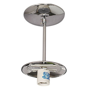61008-CH Semi-Flush Mount Light Holder - Chrome Finish, 100W Bulb, 5-1/8"D x 8-3/4"H, Non-Dimmable, Replacement Parts, Galaxy Lighting - Maple Electric Supply 