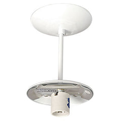61008-WH Semi-Flush Mount Light Holder, White Finish, 100W, Medium Base, Non-Dimmable, 5-1/8"D x 8-3/4"H, Replacement Parts, Galaxy Lighting - Maple Electric Supply 