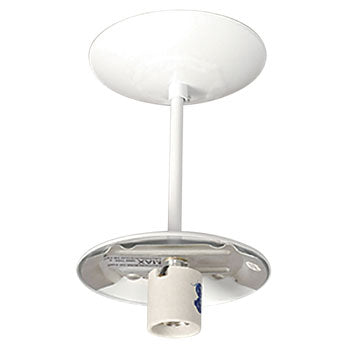 61008-WH Semi-Flush Mount Light Holder, White Finish, 100W, Medium Base, Non-Dimmable, 5-1/8"D x 8-3/4"H, Replacement Parts, Galaxy Lighting - Maple Electric Supply 