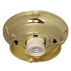 61035-P: 3-1/4" One-Light Indoor Ceiling Holder, Polished Brass, 60W A Bulb, Med. Base, Non-Dimmable, Replacement Parts, Galaxy Lighting - Maple Electric Supply 