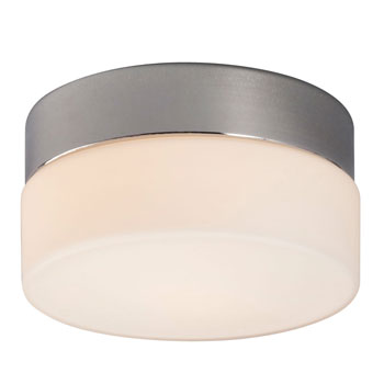 612310CH Flushmount - Chrome with Satin White Glass, G9 Bulb, 50W, 6"D x 3-5/8"H, Non-Dimmable, Ceiling Fixtures, Galaxy Lighting - Maple Electric Supply 