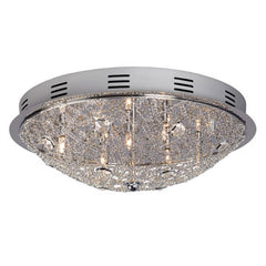 616050CH 7-Light Flush Mount Polished Chrome with Crystal Accents, 20W G4 Bulbs Included, 15"D x 5-1/4"H, Ceiling Fixtures, Galaxy Lighting - Maple Electric Supply 