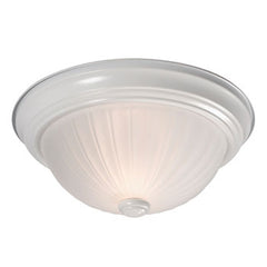 625021WH Flush Mount - White Finish, Frosted Melon Glass, 2 x 40W Bulbs, 11-1/8"D x 4-5/8"H, Non-Dimmable, Ceiling Fixtures, Galaxy Lighting - Maple Electric Supply 
