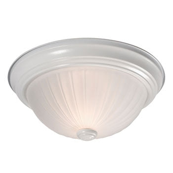 625021WH Flush Mount - White Finish, Frosted Melon Glass, 2 x 40W Bulbs, 11-1/8"D x 4-5/8"H, Non-Dimmable, Ceiling Fixtures, Galaxy Lighting - Maple Electric Supply 