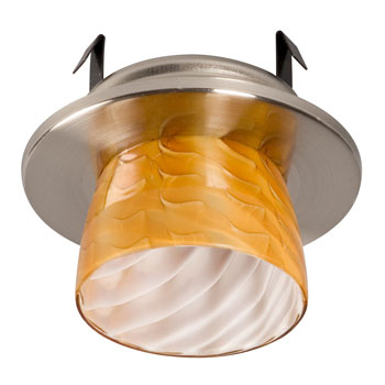 632BN/ART 3" Low/Line Voltage Trim - Brushed Nickel & Art Glass, MR16 12V/GU10, 50W, Non-Dimmable, Recessed Lighting, Galaxy Lighting - Maple Electric Supply 