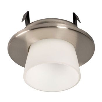 632BN/WH - 3" Decorative Trim Low/Line Voltage Brushed Nickel, White Frosted Glass, MR16 GU10, 50W, Non-Dimmable, Recessed Lighting, Galaxy Lighting - Maple Electric Supply 