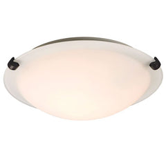 680112WH-ORB Flush Mount - Oil Rubbed Bronze Finish with White Glass, 2x60W Med. Base Bulbs, 12"D x 4"H, Non-Dimmable, Ceiling Fixtures, Galaxy Lighting - Maple Electric Supply 