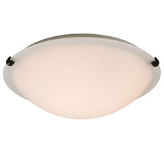 680116WH-ORB Flush Mount - Oil Rubbed Bronze Finish, White Glass, 3 x 60W Bulbs, Medium Base, 16" Diameter, Ceiling Fixtures, Galaxy Lighting - Maple Electric Supply 