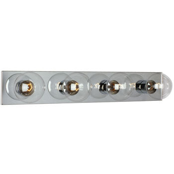 714624CH Four Light Vanity Bar - Chrome Finish, G25 Bulbs, 24"W x 4.25"H, Med. Base, 60W, Non-Dimmable, Bath & Vanity Lights, Galaxy Lighting - Maple Electric Supply 