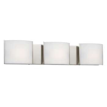 723308BN Vanity Light - Brushed Nickel Finish, Satin White Glass, 3x100W T3 Bulbs, 24.5"x5"x3", Non-Dimmable, Bath & Vanity Lights, Galaxy Lighting - Maple Electric Supply 