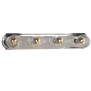 730624CH Four Light Vanity Bar - Chrome Finish, G25 Bulbs, 24"W x 4-1/2"H, 60W Each, Med. Base, Bath & Vanity Lights, Galaxy Lighting - Maple Electric Supply 