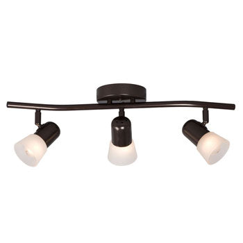 754173OBZ/FR  - 3 Light Track Light, Old Bronze, Frosted Glass, 60W, Non-Dimmable, Track Lighting, Galaxy Lighting - Maple Electric Supply 