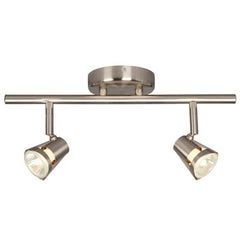 755592BN Two-Light Halogen Track, Brushed Nickel Finish, GU10 Base, 50W Bulbs, 15"x4-3/4"x6-1/4", Non-Dimmable, Track Lighting, Galaxy Lighting - Maple Electric Supply 