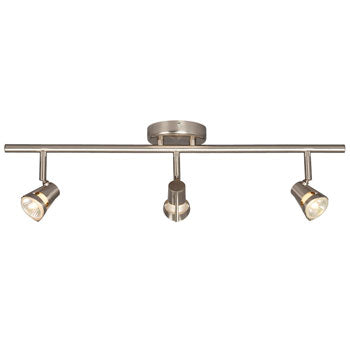 755593BN Three Light Halogen Track - Brushed Nickel Finish, GU10 Bulbs, 50W, 25" Length, Non-Dimmable, Track Lighting, Galaxy Lighting - Maple Electric Supply 