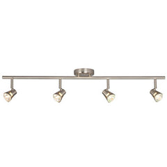 755594BN Four Light Halogen Track, Brushed Nickel Finish, GU10 Bulbs, 50W Each, 35" Long, Non-Dimmable, Track Lighting, Galaxy Lighting - Maple Electric Supply 
