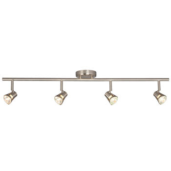 755594BN Four Light Halogen Track, Brushed Nickel Finish, GU10 Bulbs, 50W Each, 35" Long, Non-Dimmable, Track Lighting, Galaxy Lighting - Maple Electric Supply 