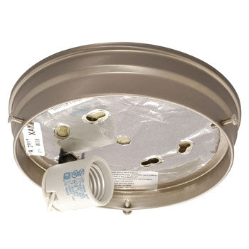 810208PTR-H Utility Flush Mount Holder - Pewter Finish, 1 x 60W Bulb, White Glass, Non-Dimmable, Replacement Parts, Galaxy Lighting - Maple Electric Supply 