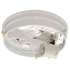 810208WH-H Utility Flush Mount Holder - White, 60W Med Base, 6.75"D x 1.5"H, Non-Dimmable, Replacement Parts, Galaxy Lighting - Maple Electric Supply 