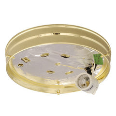 810210PB-H Utility Flush Mount Holder - Polished Brass, 100W, 8-3/4"D x 1-1/2"H, Med Base, Non-Dimmable., Replacement Parts, Galaxy Lighting - Maple Electric Supply 