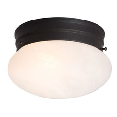 810308ORB Flush Mount - Oil Rubbed Bronze w/ Marbled Glass, 60W, Med Base, Non-Dimmable, Ceiling Fixtures, Galaxy Lighting - Maple Electric Supply 
