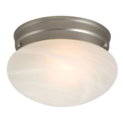 810308PT Flush Mount - Pewter Finish with Marbled Glass, 1x60W Bulb, Non-Dimmable, Med. Base, Ceiling Fixtures, Galaxy Lighting - Maple Electric Supply 