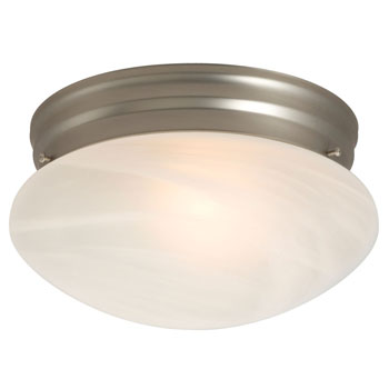 810310PT PL13 Utility Flush Mount Ceiling Light, Pewter Finish, Marbled Glass, 13W CFL, GX23 Base, 9.5"D x 5.1"H