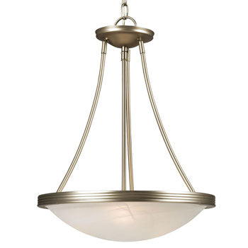 811480PT Pendant - Pewter Finish with Marbled Glass, 3x100W, Med. Base, Non-Dimmable, Pendants, Galaxy Lighting - Maple Electric Supply 