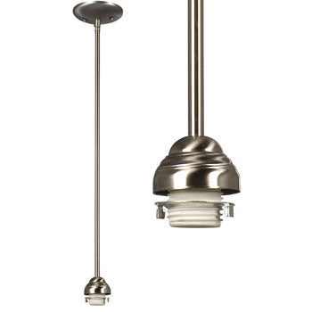811850BN-H Mini Pendant Holder - Brushed Nickel Finish, Adjustable Rods (6", 12", 18"), 60W Bulb, Non-Dimmable