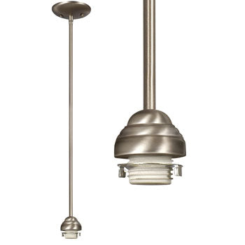 811850PT-H Mini Pendant Holder with Pewter Finish and Extension Rods (6", 12", 18") – 60W, Medium Base, Non-Dimmable