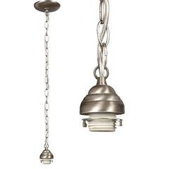 811851PT-H Mini Pendant Holder, 36" Chain, Pewter Finish, 60W A Bulb - Dimmable Base