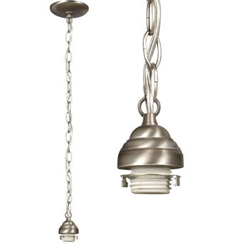 811851PT-H Mini Pendant Holder, 36" Chain, Pewter Finish, 60W A Bulb - Dimmable Base