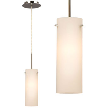 910920CH Mini-Pendant - Chrome with Satin White Glass, 100W, Med. Base, Non-Dimmable