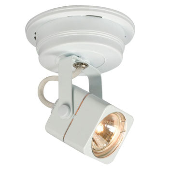 Apollo Single Halogen Monopoint - White, 50W MR16 12V GX5.3 Base, Non-Dimmable, No Bulb Included, 4-3/4"D x 6-1/4"H