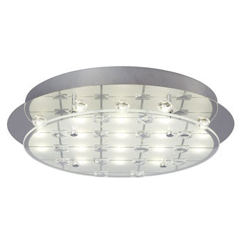Arabella LED Flush Mount Ceiling Light, Polished Chrome - Dimmable, 16W, 3000K, 960 Lumens, 13.75" Diameter