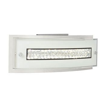 Aubree LED Bath & Vanity Light - Polished Chrome, Clear Crystal, 420 Lumens, 3000K, Energy-Saving, Non-Dimmable Fixture for Modern Bathrooms