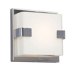 Avis LED Bath & Vanity Light - Polished Chrome, 3000K, Dimmable, 7.5W, 600 Lumens, White Glass Finish for Modern Bathrooms