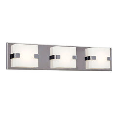 Avis LED Bath & Vanity Light - Polished Chrome, Dimmable, 3000K, 22" Wide, White Glass, 1800 Lumens