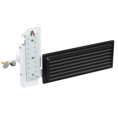 BLACK STEP LIGHT L223481BK0830 - 8W LED, 3000K, Clear Glass, 1107 Lumens, 9-1/8"W x 3-1/2"H, Energy Efficient, Non-Dimmable