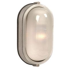 Cast Aluminum Marine Light 305114SA - Satin Aluminum Finish, Frosted Glass, 60W, Medium Base, Non-Dimmable