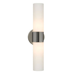 Chrome 2L Wall Sconce with Satin White Glass, 2x60W T10 Bulbs, 16-1/4"H - Modern and Sleek Lighting Fixture for Elegant Interiors, Wall Lights & Sconces, Galaxy Lighting - Maple Electric Supply 