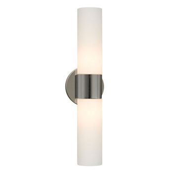 Chrome 2L Wall Sconce with Satin White Glass, 2x60W T10 Bulbs, 16-1/4"H - Modern and Sleek Lighting Fixture for Elegant Interiors, Wall Lights & Sconces, Galaxy Lighting - Maple Electric Supply 