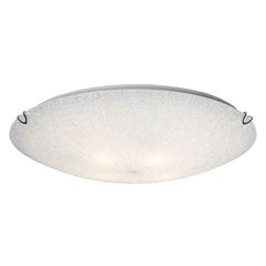 Flush Mount Ceiling Light, Polished Chrome, White Sugar Glass, 4 x 60W Bulbs - Stylish Patterned Design, Medium Base, 19-5/8" Diameter